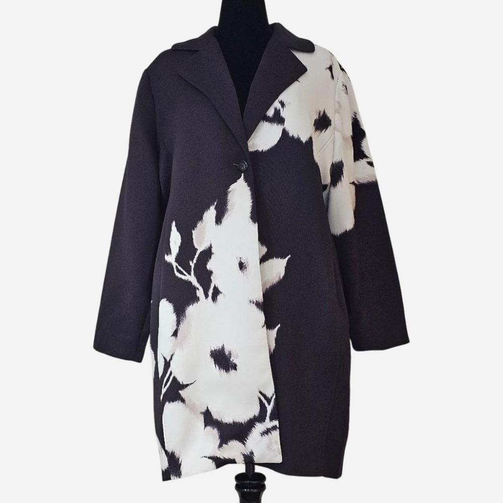 CHICO'S Women's Black and White Florence Mirage Topper Jacket. Sz XXL or‎ 4
